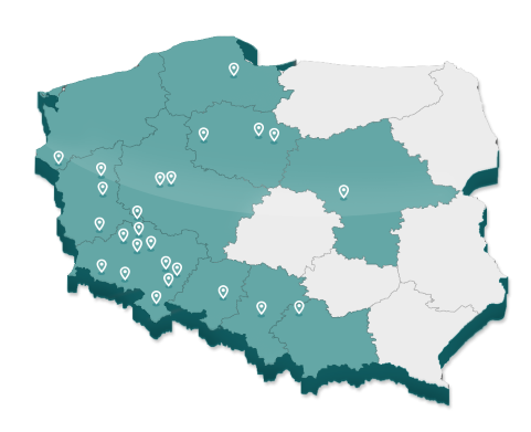 Mapa placówek w Polsce. Wybierz placówkę aby dowiedzieć się więcej